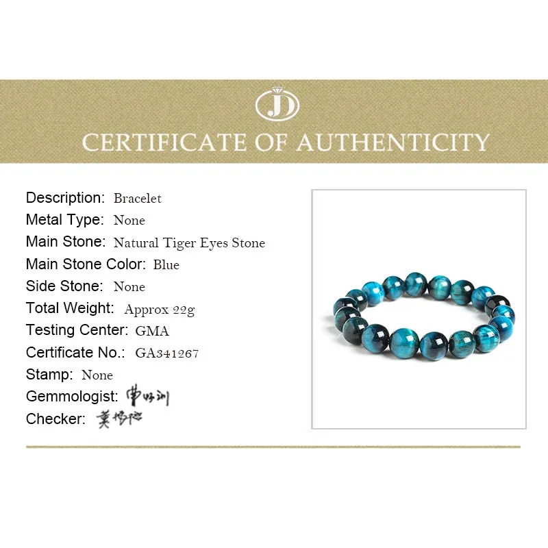 JD High Quality Blue Tiger Eye Buddha Bracelets