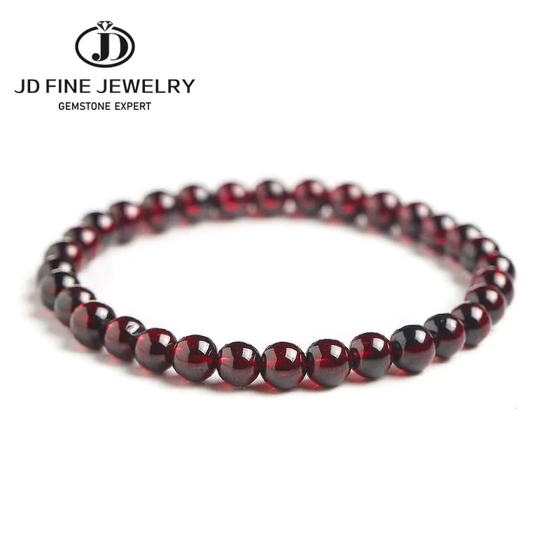 JD Natural Dark Garnet Bead Bracelets Women