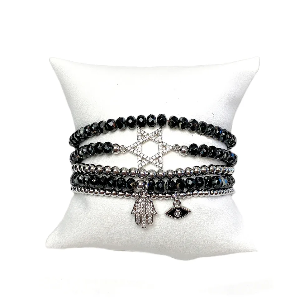 Jewish Star Stack of Bracelets