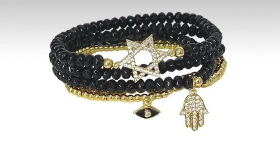 Jewish Star Stack of Bracelets