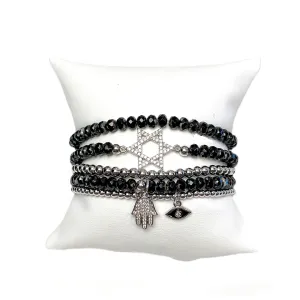 Jewish Star Stack of Bracelets