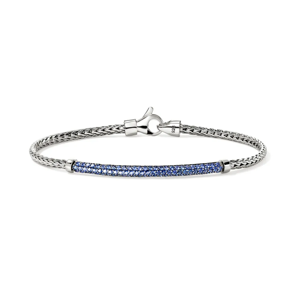 John Hardy Essentials Sterling Silver Bracelet with Blue Sapphire