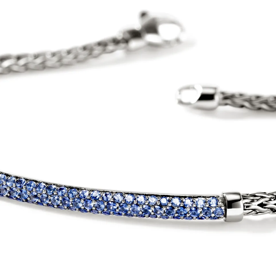 John Hardy Essentials Sterling Silver Bracelet with Blue Sapphire