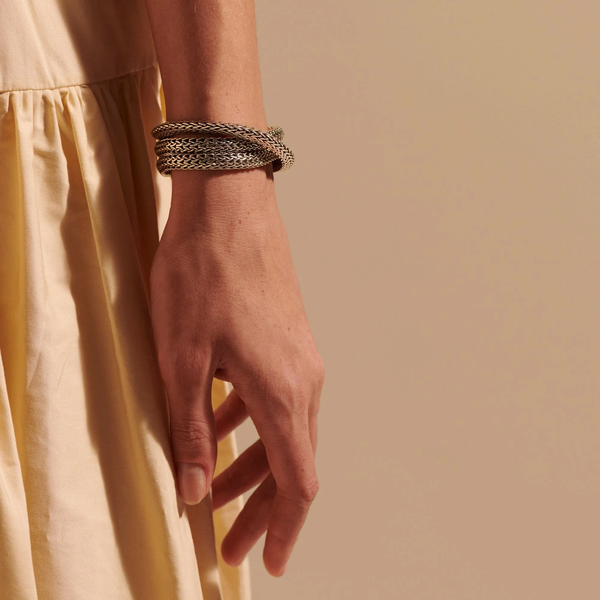 John Hardy Silver Tiga Triple Row Bracelet