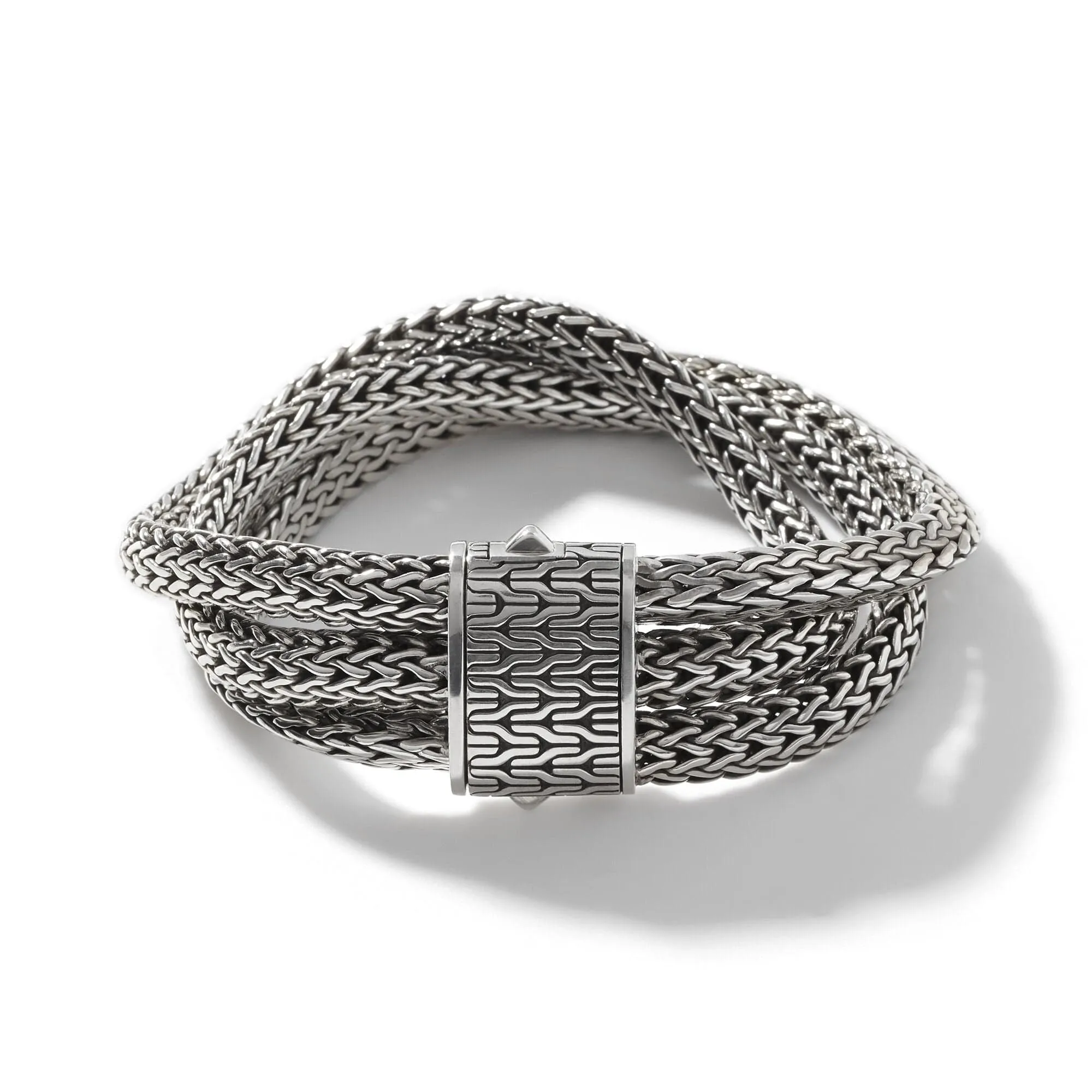 John Hardy Silver Tiga Triple Row Bracelet