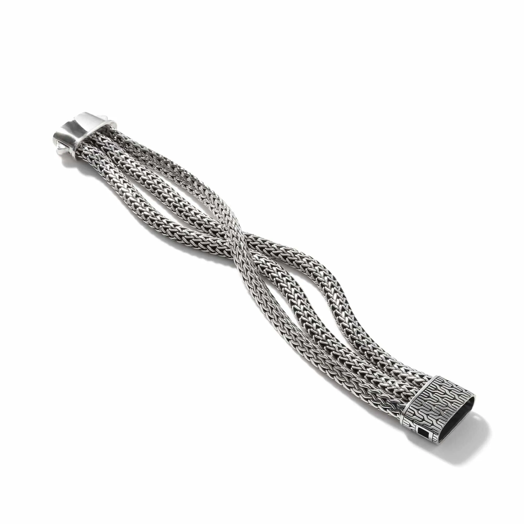 John Hardy Silver Tiga Triple Row Bracelet