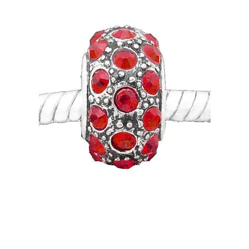 July Birthstone European Bead Compatible for Most European Snake Chain Charm Bracelet