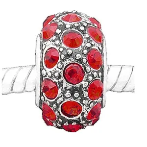 July Birthstone European Bead Compatible for Most European Snake Chain Charm Bracelet
