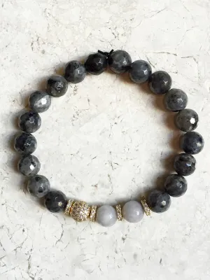 KACIE GOLD larvikite/gray jade