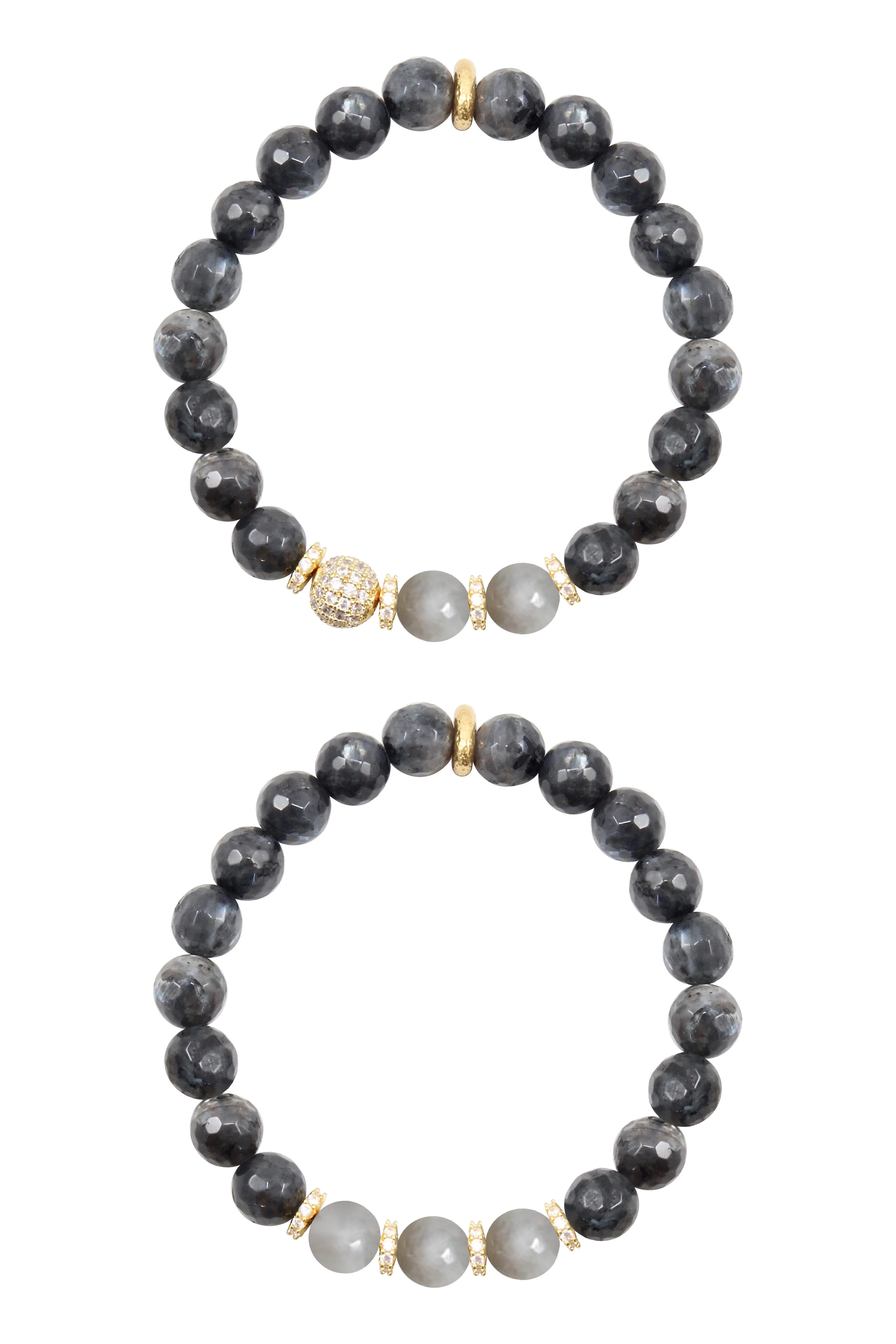 KACIE GOLD larvikite/gray jade