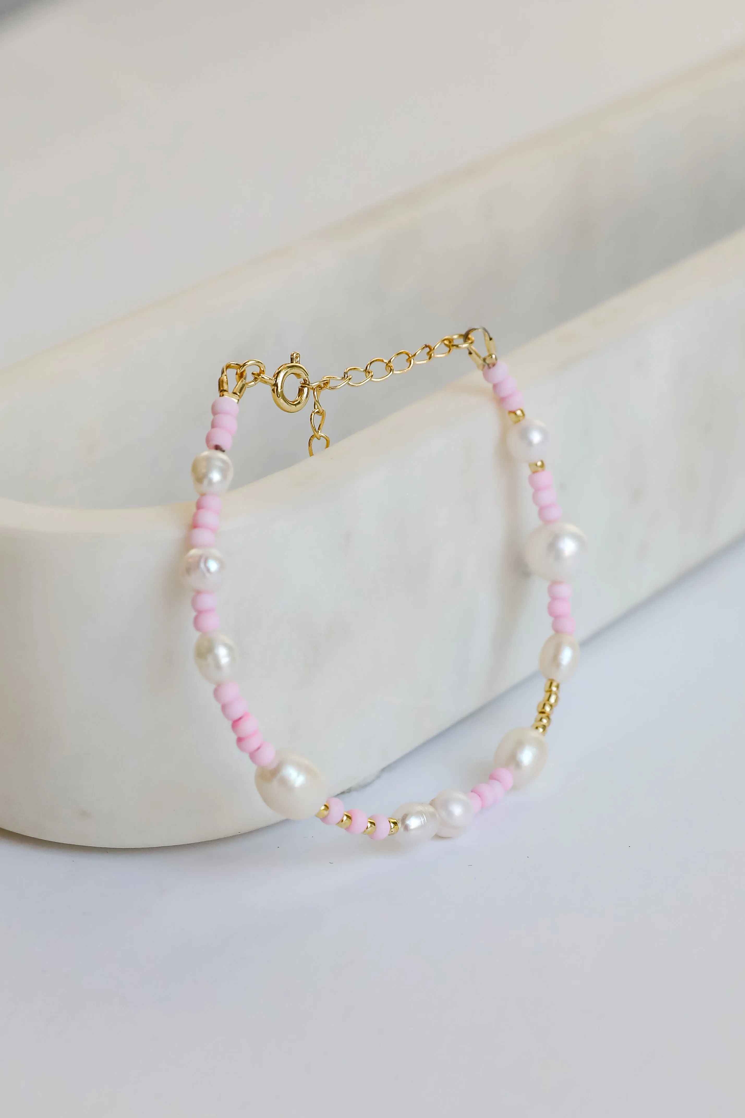 Kayla White Beaded Bracelet
