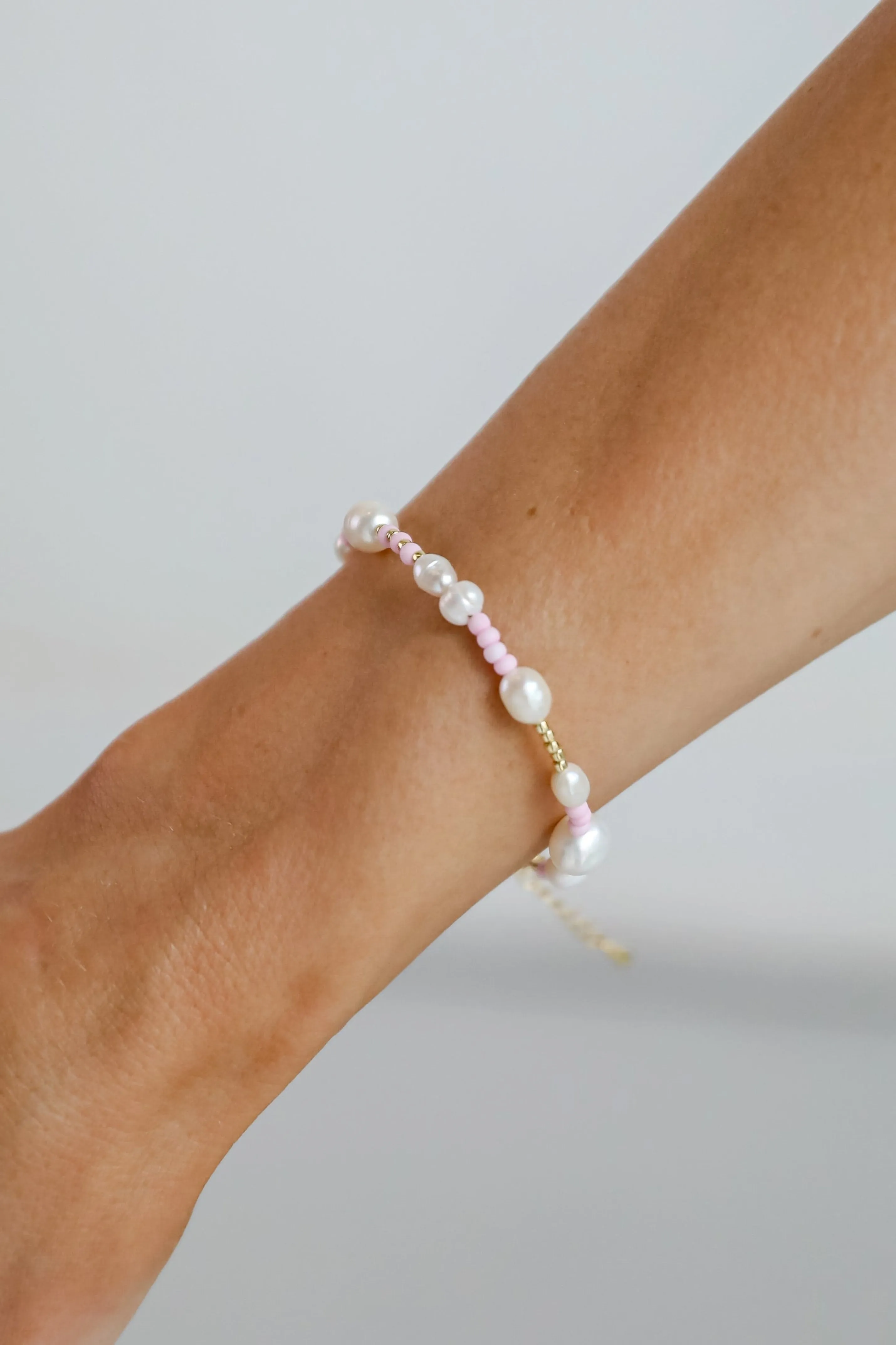 Kayla White Beaded Bracelet