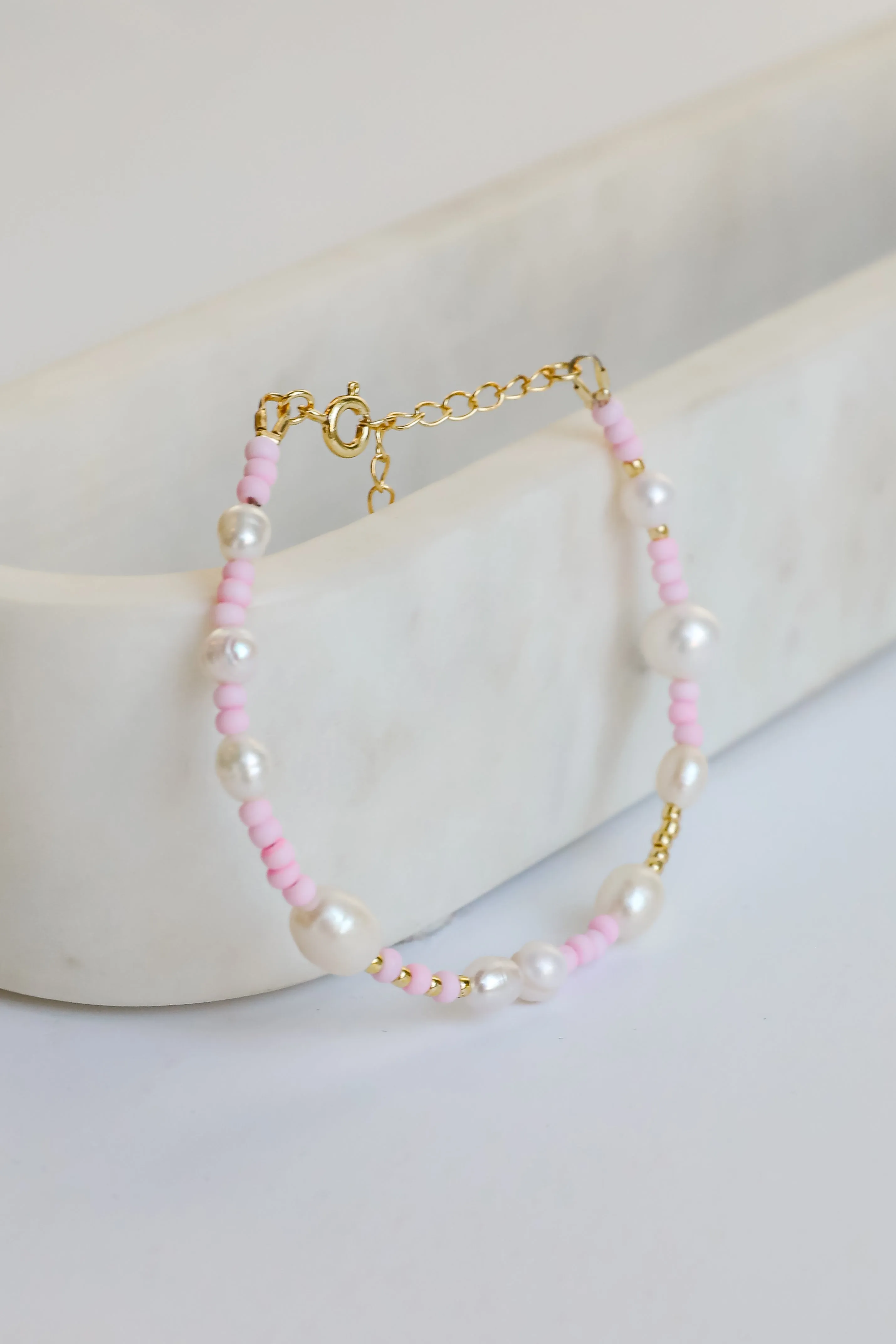 Kayla White Beaded Bracelet