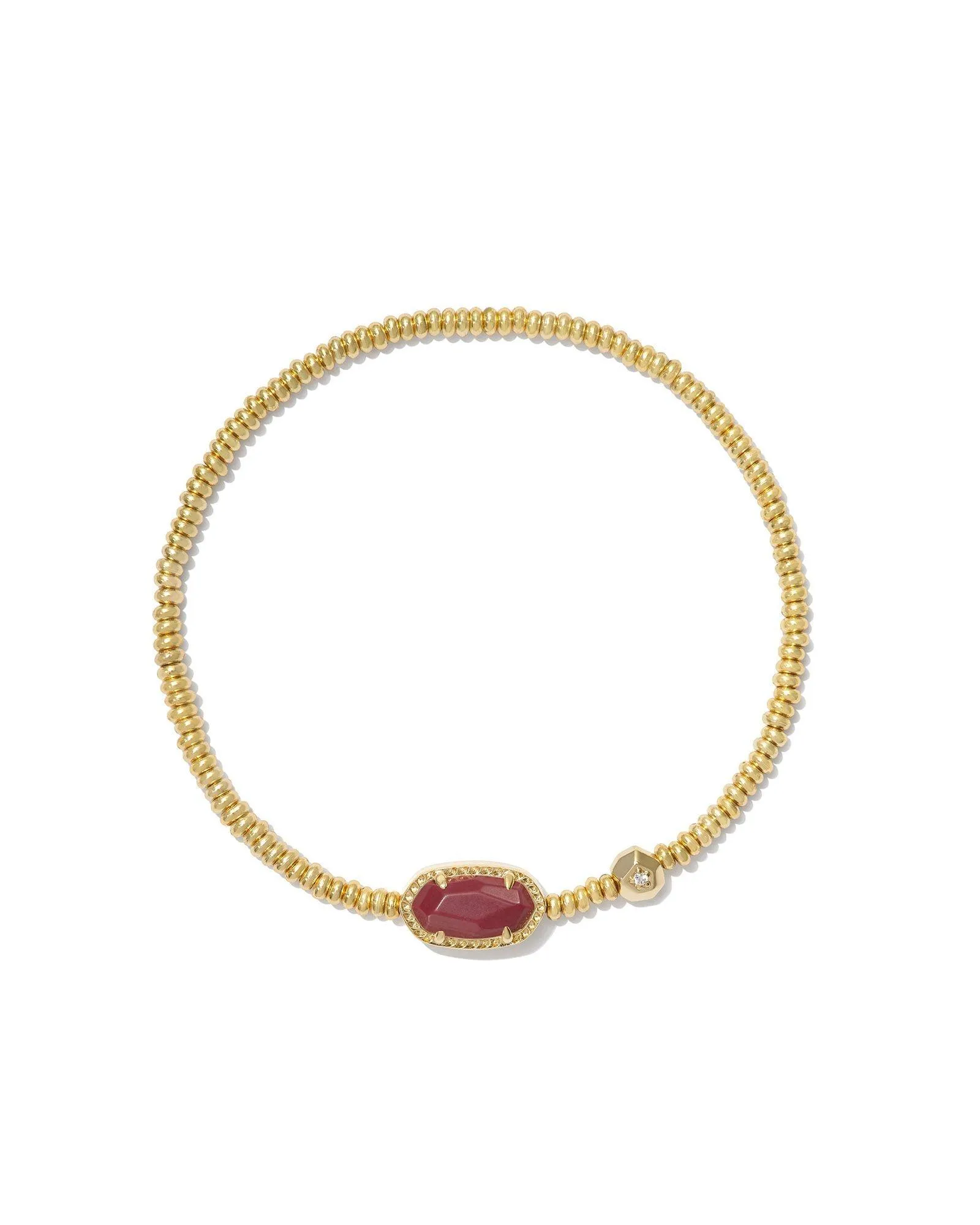 Kendra Scott Grayson Stretch Bracelet in Gold Maroon Magnesite