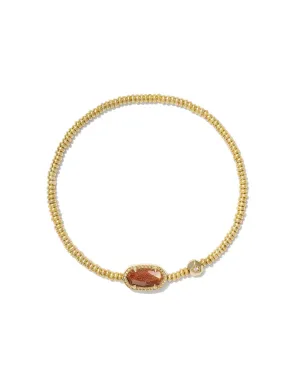 Kendra Scott Grayson Stretch Bracelet in Gold Orange Goldstone
