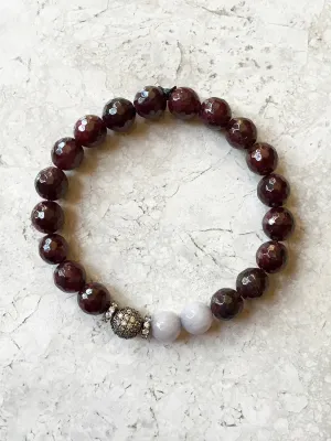 KENNEDY GUNMETAL garnet/gray jade