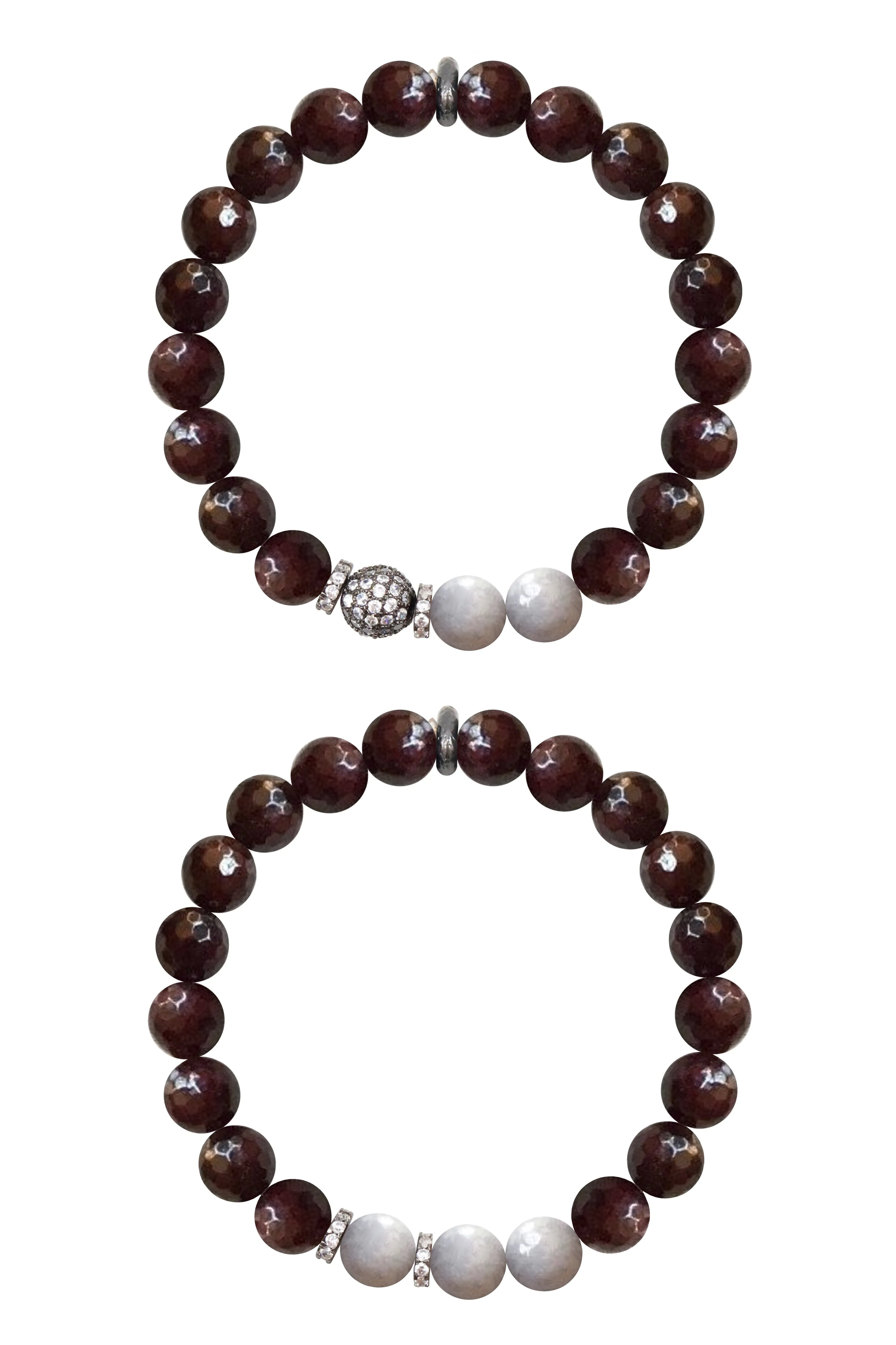 KENNEDY GUNMETAL garnet/gray jade