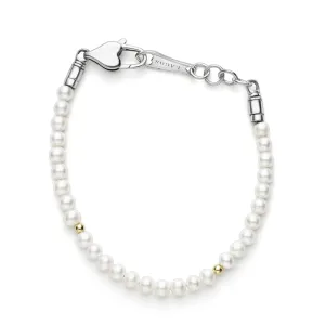 Kinder Childs First Gold Station Pearl Bracelet