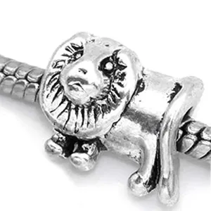 King of the Jungle Lion Animal European Bead Compatible for Most European Snake Chain Bracelet