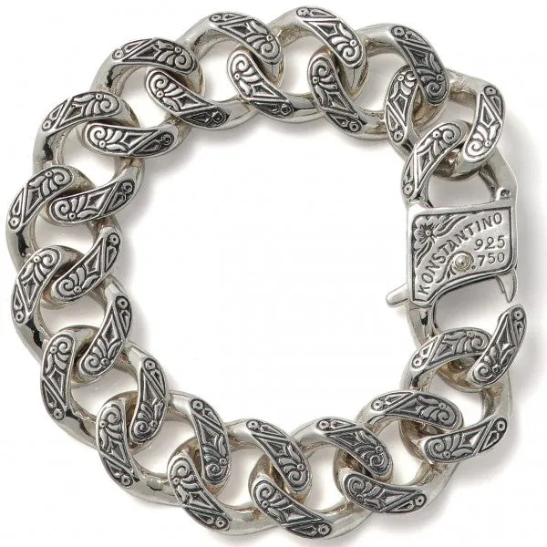 Konstantino Men's Sterling Silver & 18 Gold Link Bracelet, 8.5 Inch