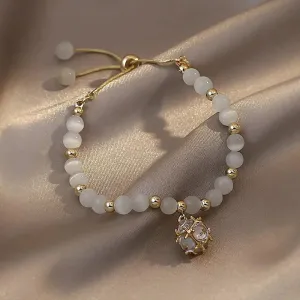 Korean Fashion New High-end Simple Opal Pendant Bracelet Fashion Jewelry Geometric Zircon Pendant Accessories Ladies Bracelet
