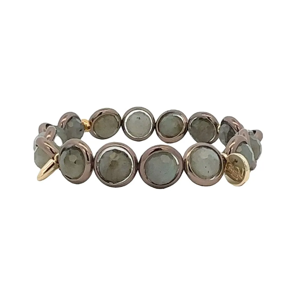 Labradorite Gemstone Bead Bracelet 8 mm