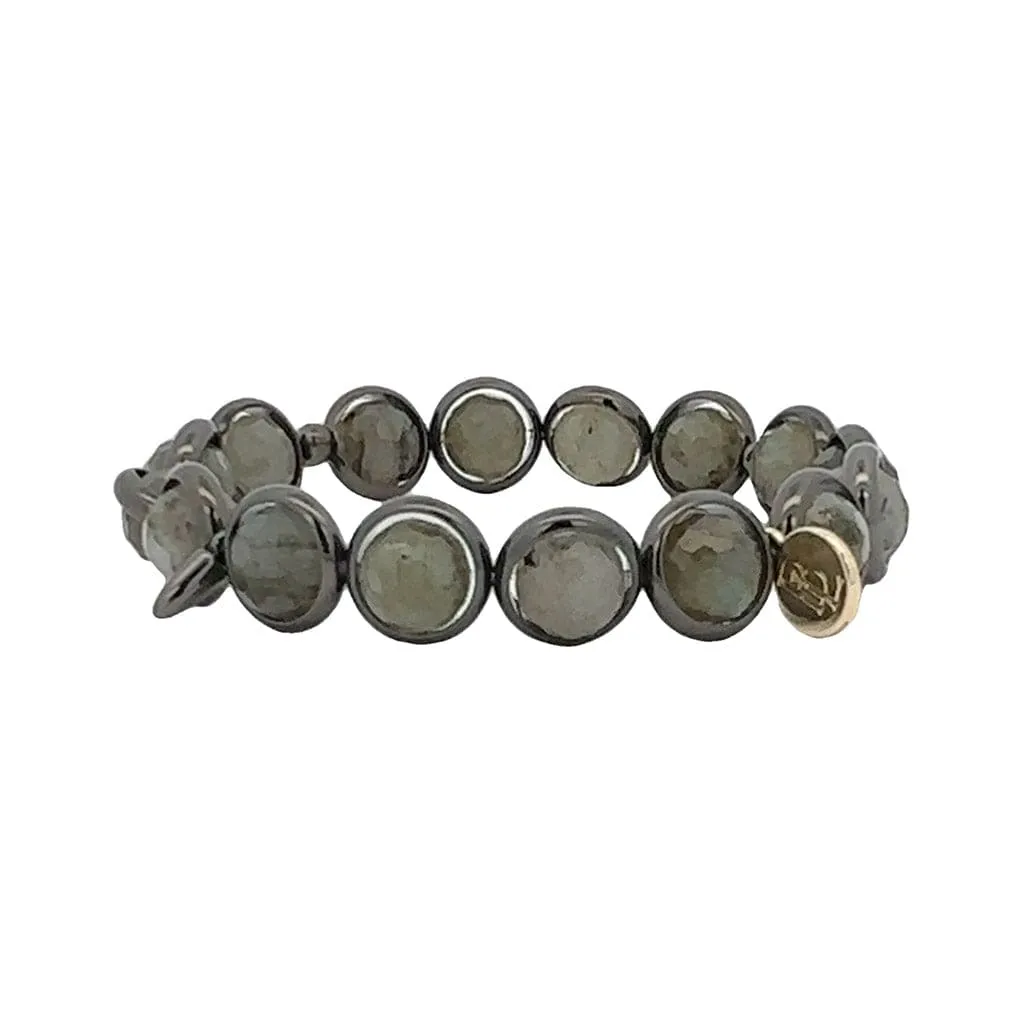 Labradorite Gemstone Bead Bracelet 8 mm