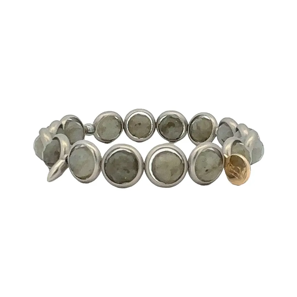 Labradorite Gemstone Bead Bracelet 8 mm