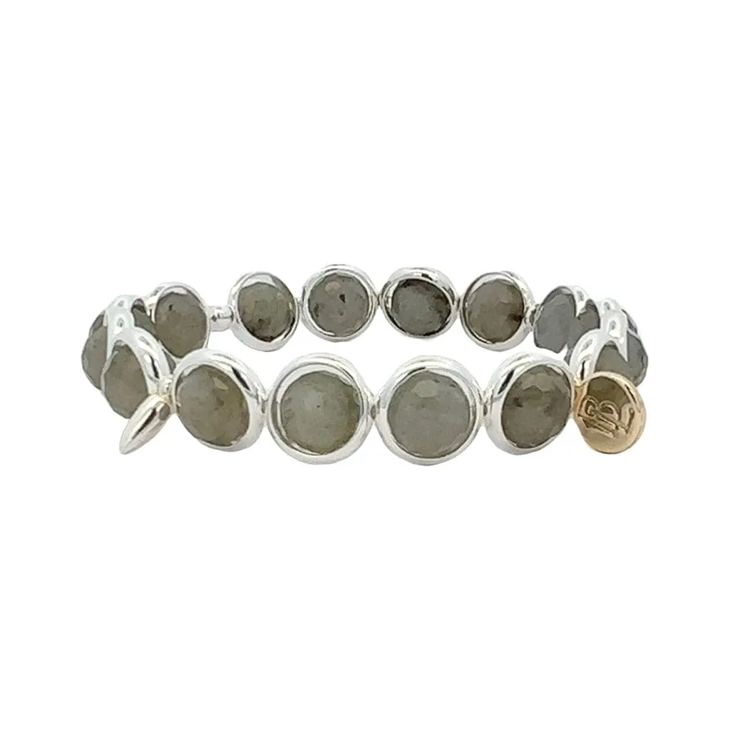 Labradorite Gemstone Bead Bracelet 8 mm