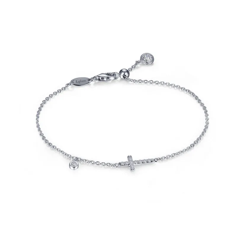 Lafonn 0.44 CTW Adjustable Sideways Cross Bracelet