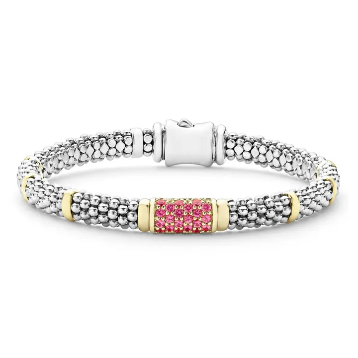 Lagos Signature Caviar Pink Sapphire 6mm Bracelet - 05-81444-PS7