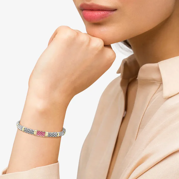 Lagos Signature Caviar Pink Sapphire 6mm Bracelet - 05-81444-PS7