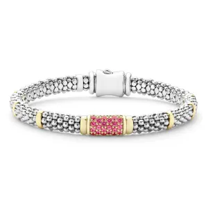 Lagos Signature Caviar Pink Sapphire 6mm Bracelet - 05-81444-PS7