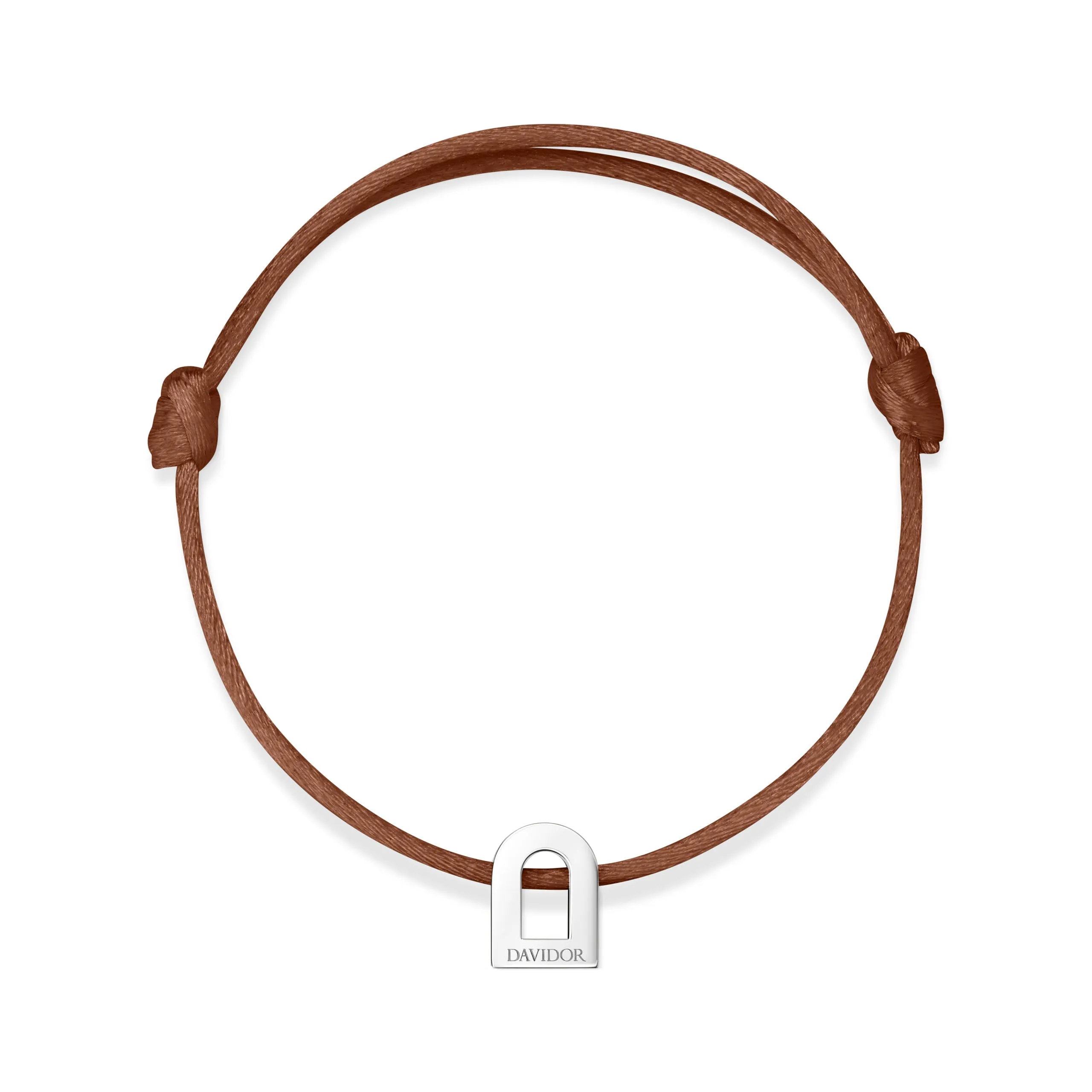 L'Arc Voyage Charm PM, Platinum on Silk Cord Bracelet