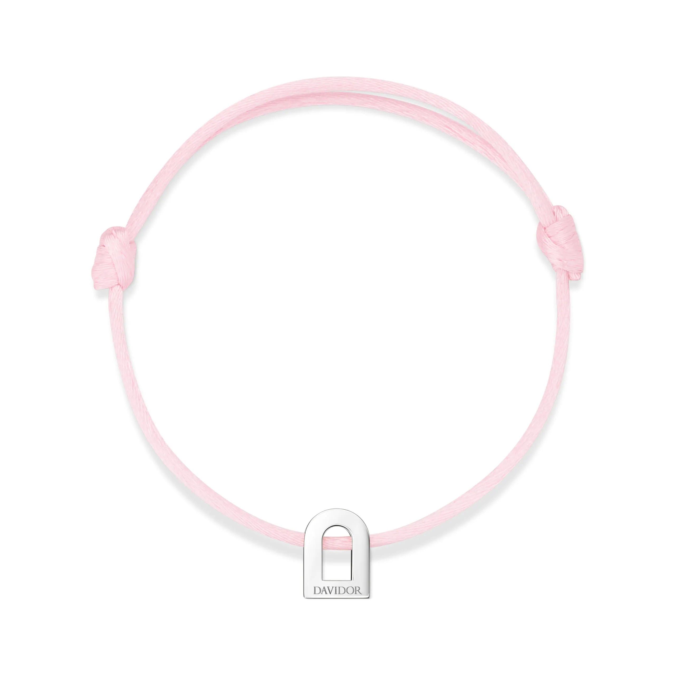 L'Arc Voyage Charm PM, Platinum on Silk Cord Bracelet