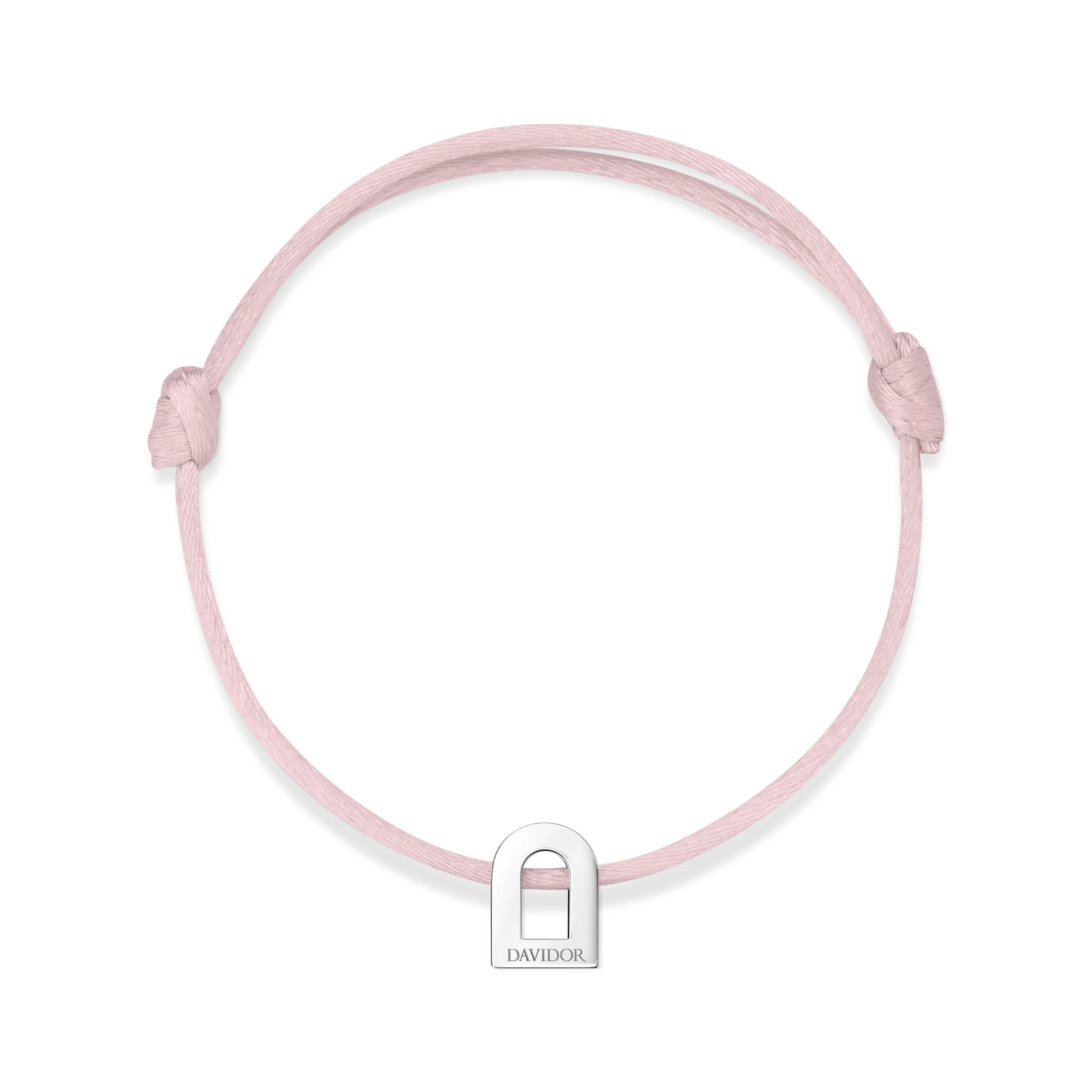 L'Arc Voyage Charm PM, Platinum on Silk Cord Bracelet
