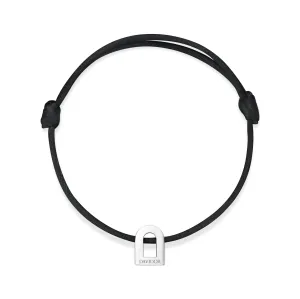 L'Arc Voyage Charm PM, Platinum on Silk Cord Bracelet