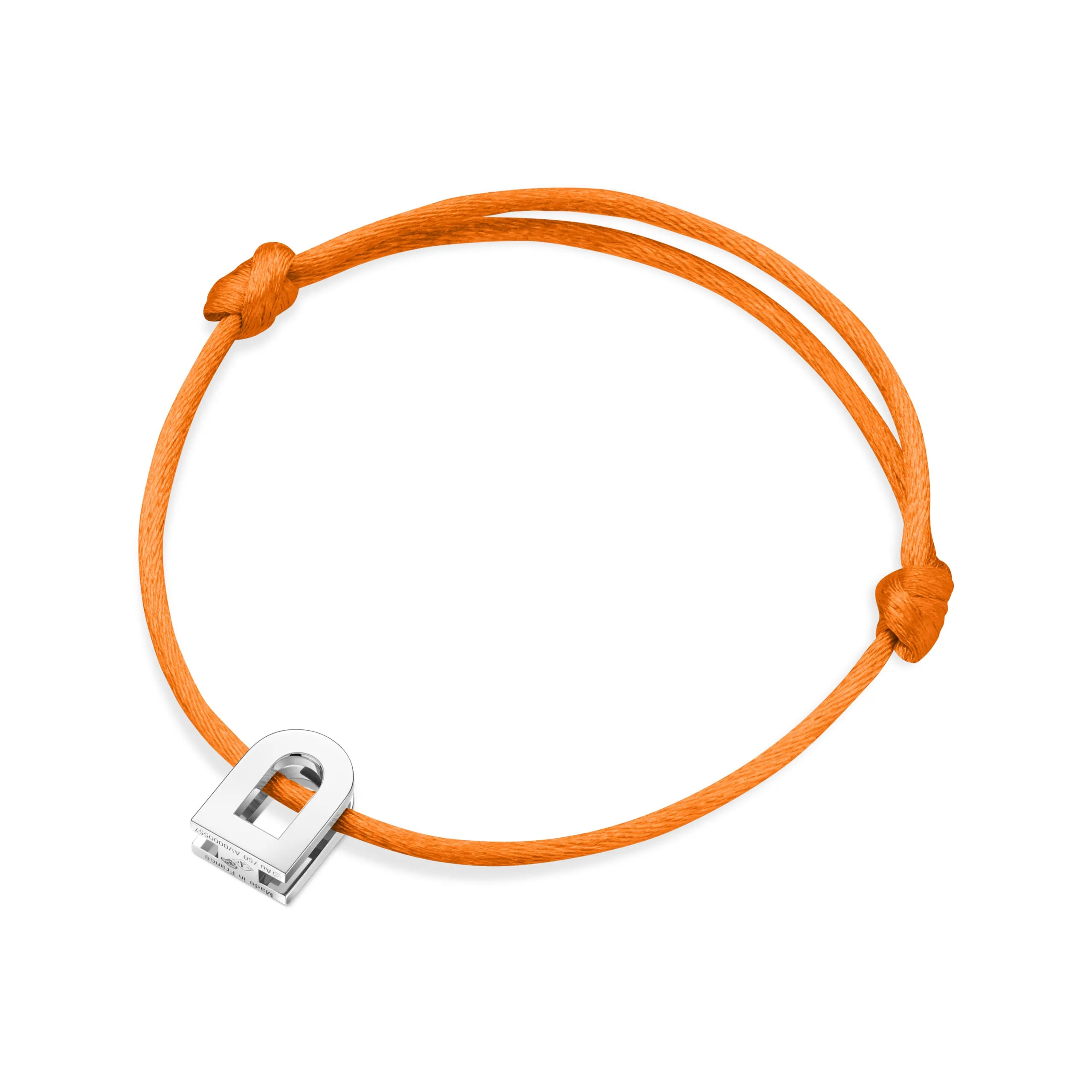L'Arc Voyage Charm PM, Platinum on Silk Cord Bracelet