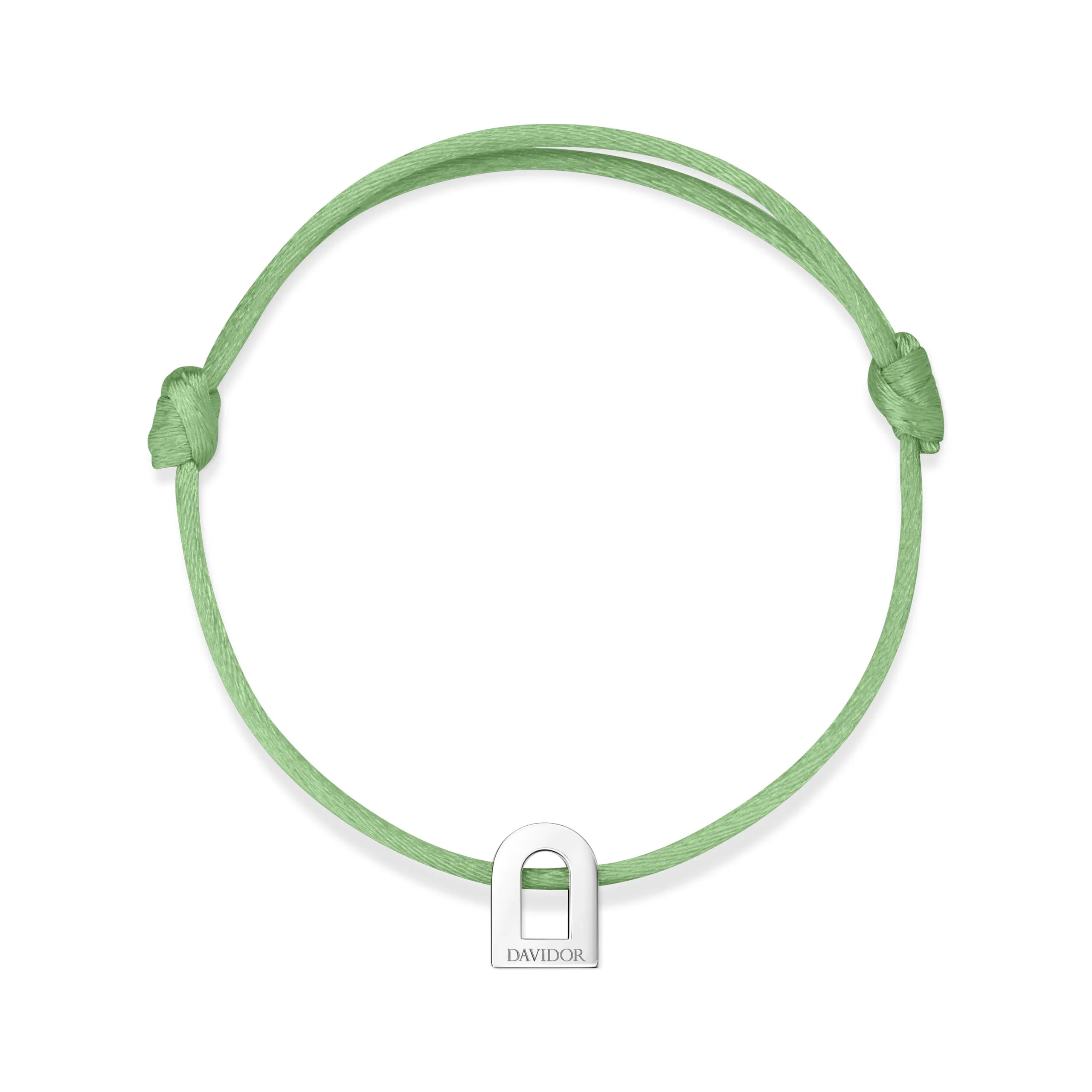 L'Arc Voyage Charm PM, Platinum on Silk Cord Bracelet