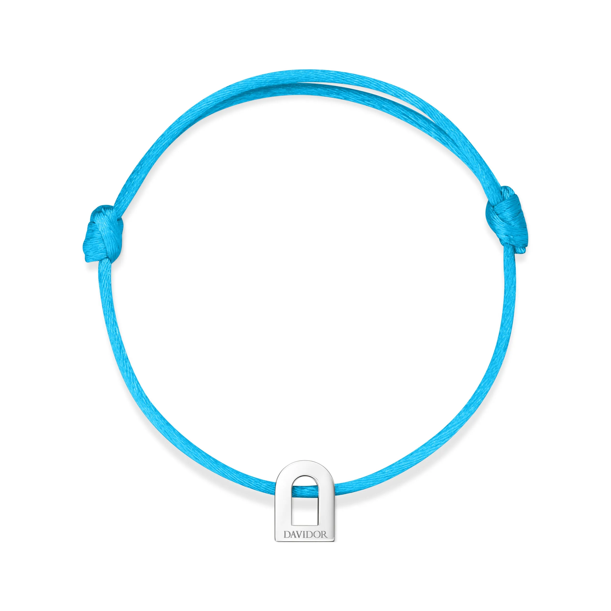 L'Arc Voyage Charm PM, Platinum on Silk Cord Bracelet