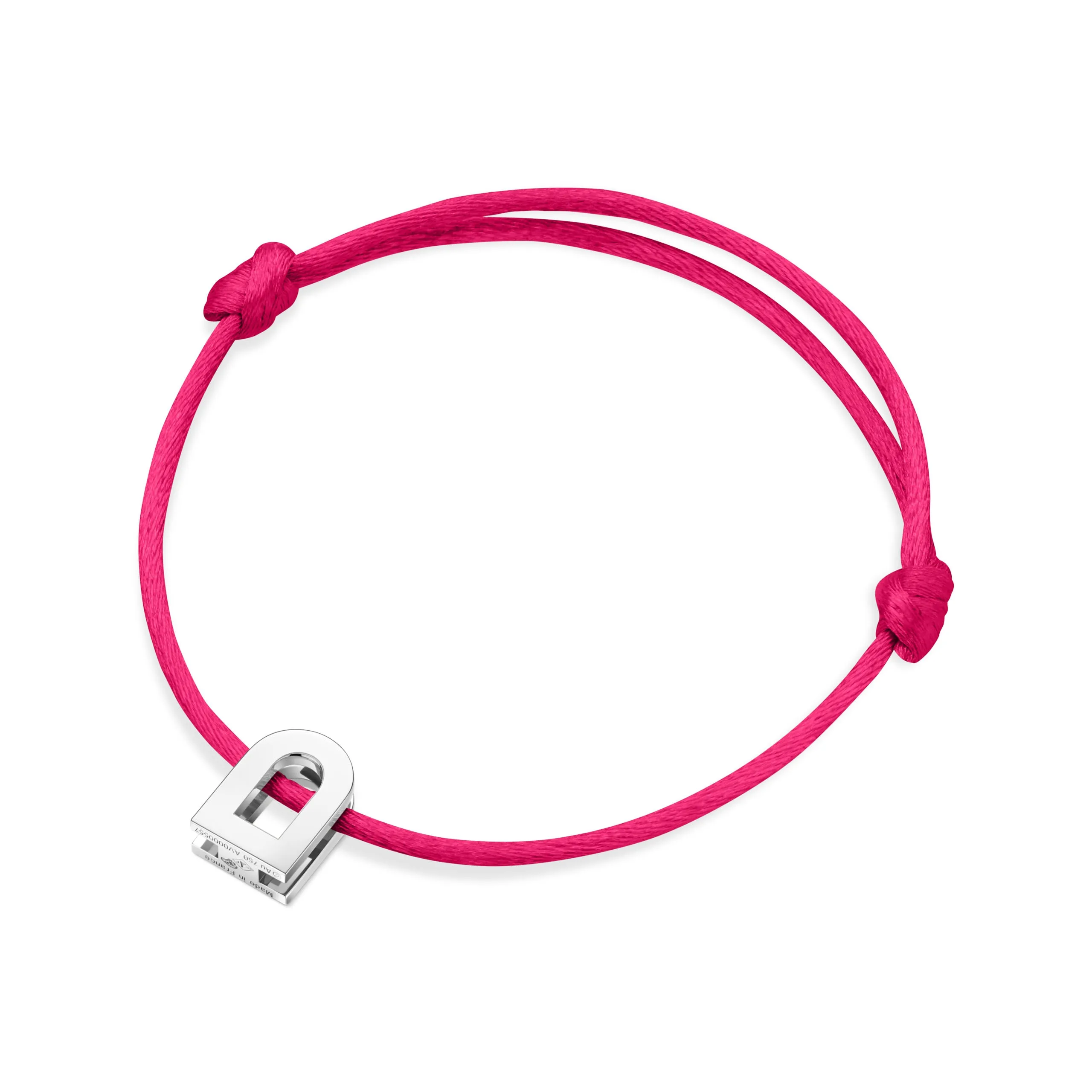 L'Arc Voyage Charm PM, Platinum on Silk Cord Bracelet