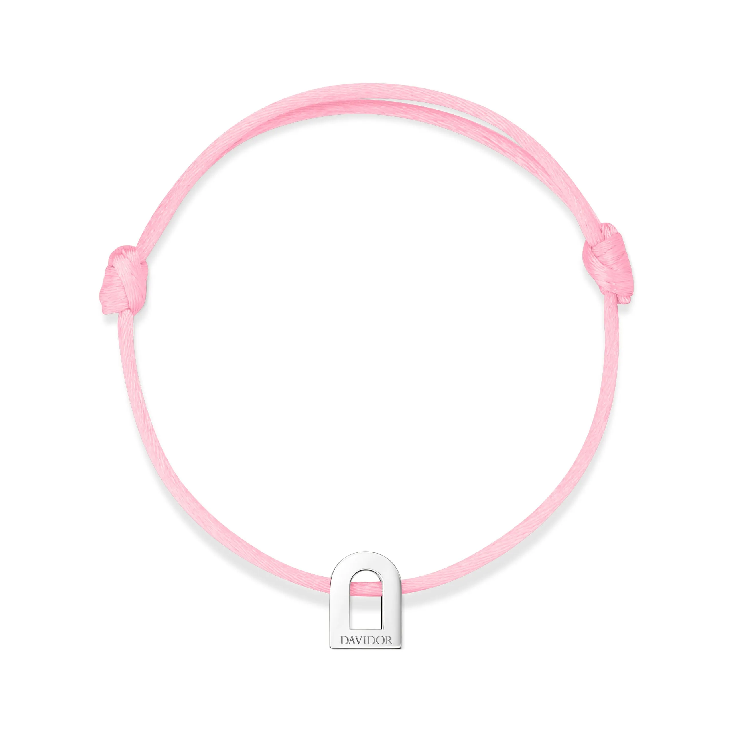 L'Arc Voyage Charm PM, Platinum on Silk Cord Bracelet