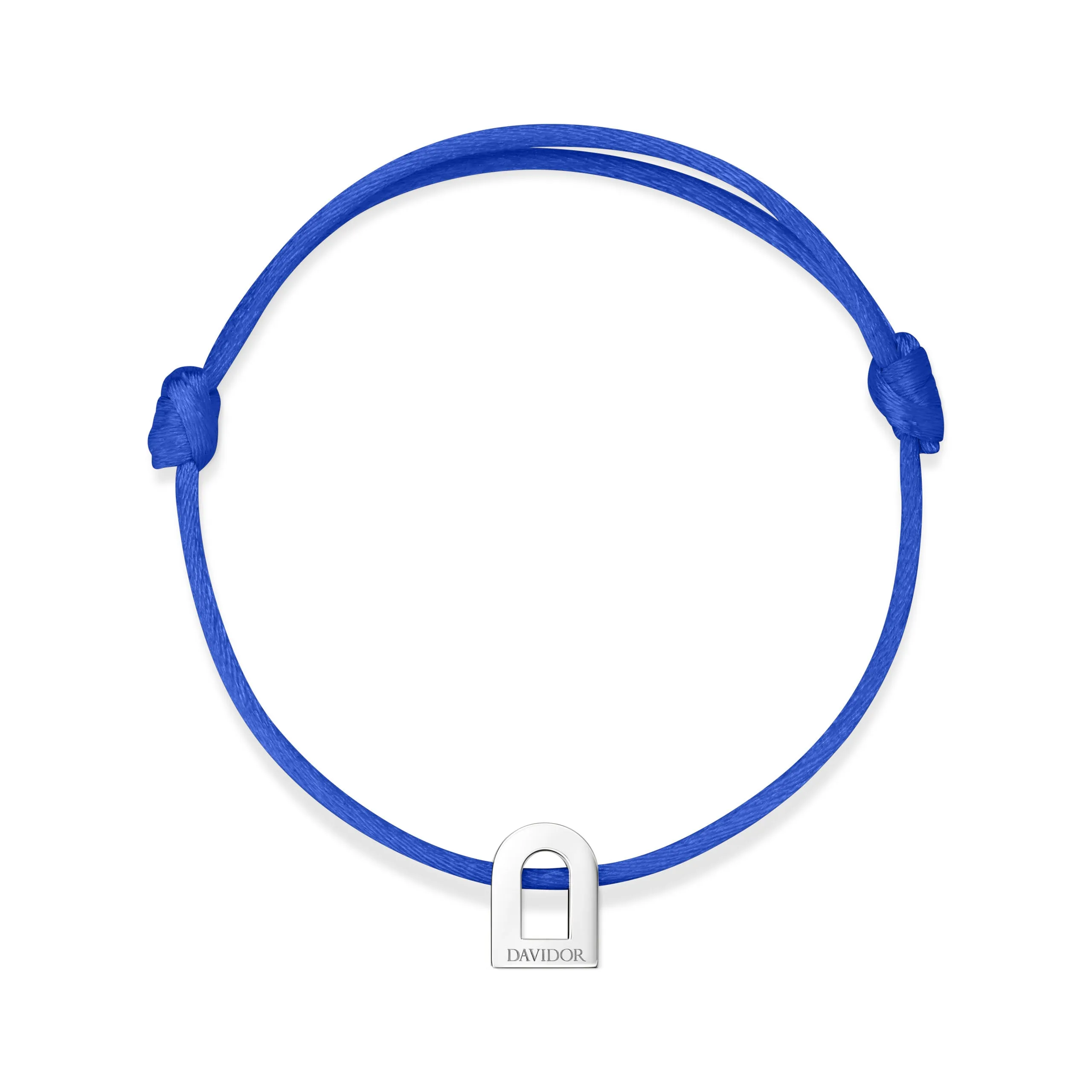 L'Arc Voyage Charm PM, Platinum on Silk Cord Bracelet