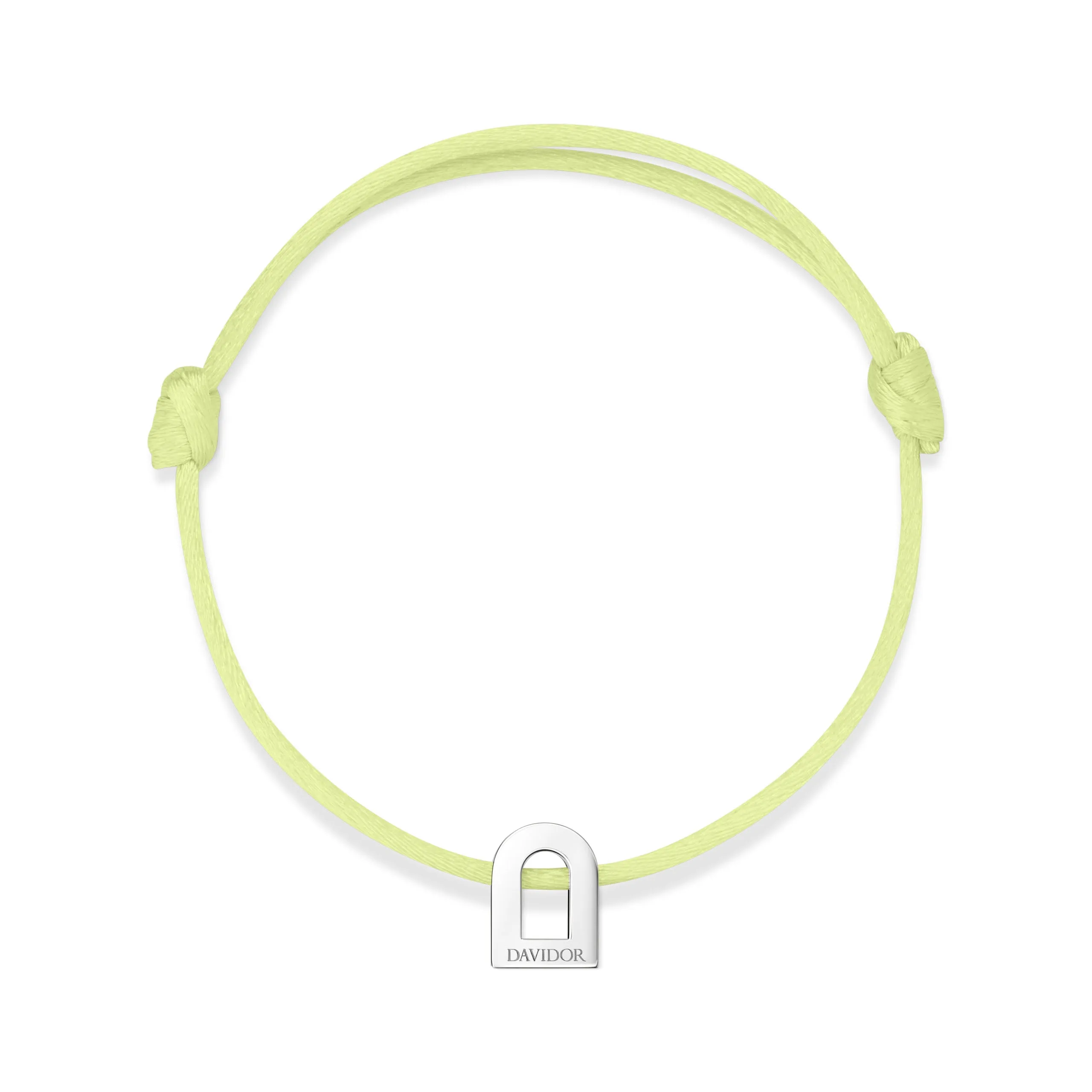 L'Arc Voyage Charm PM, Platinum on Silk Cord Bracelet