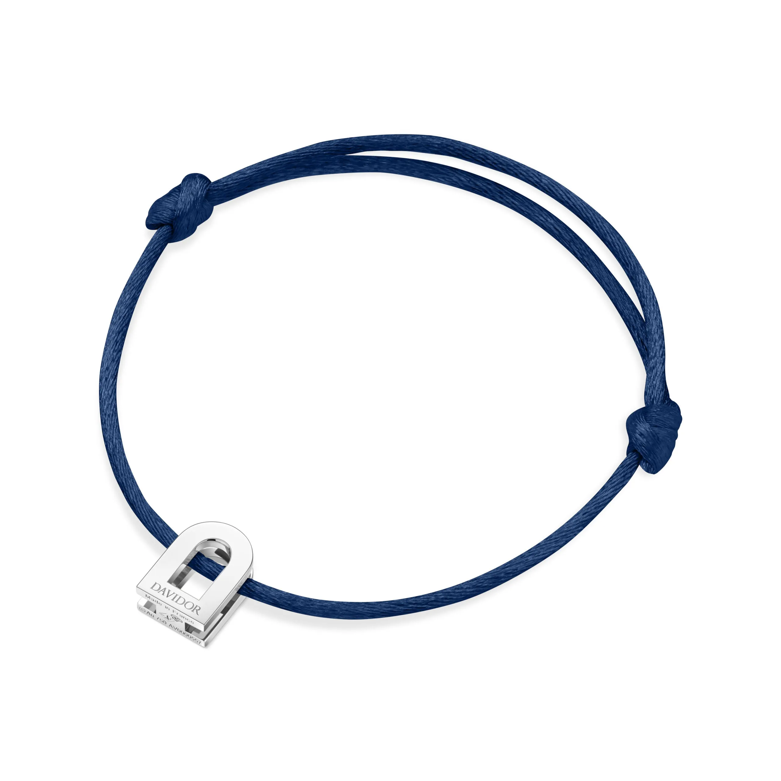 L'Arc Voyage Charm PM, Platinum on Silk Cord Bracelet