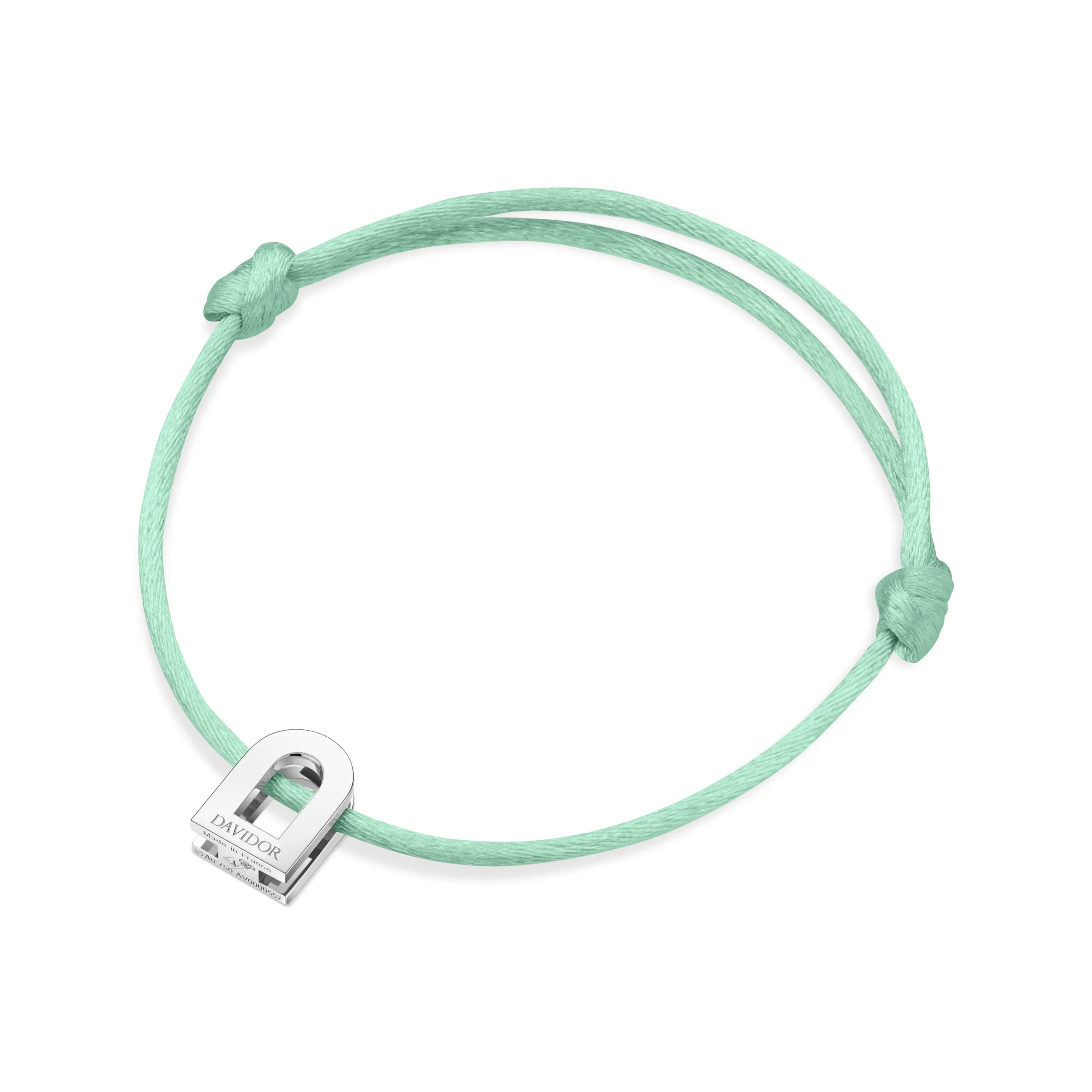 L'Arc Voyage Charm PM, Platinum on Silk Cord Bracelet