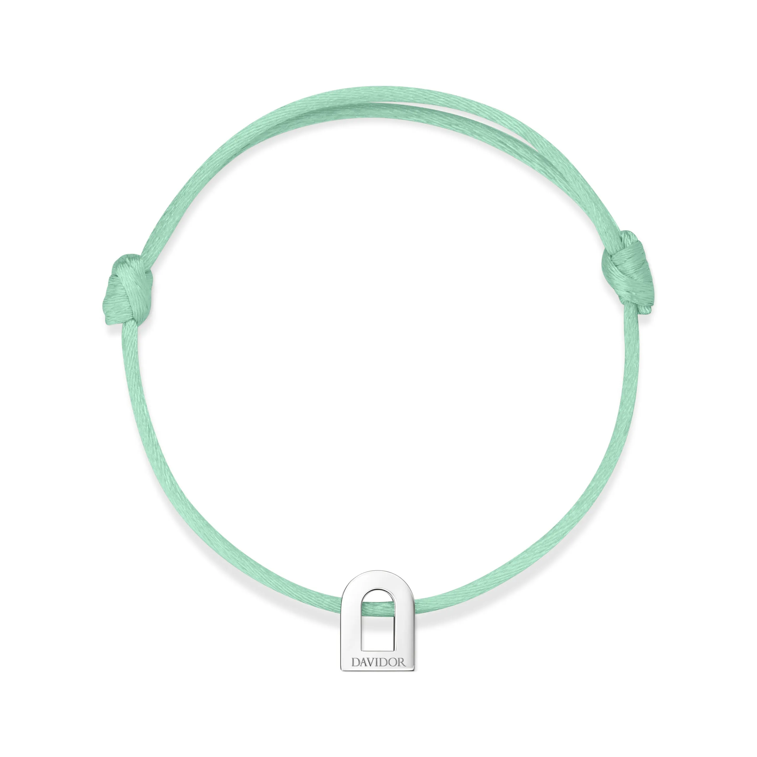 L'Arc Voyage Charm PM, Platinum on Silk Cord Bracelet