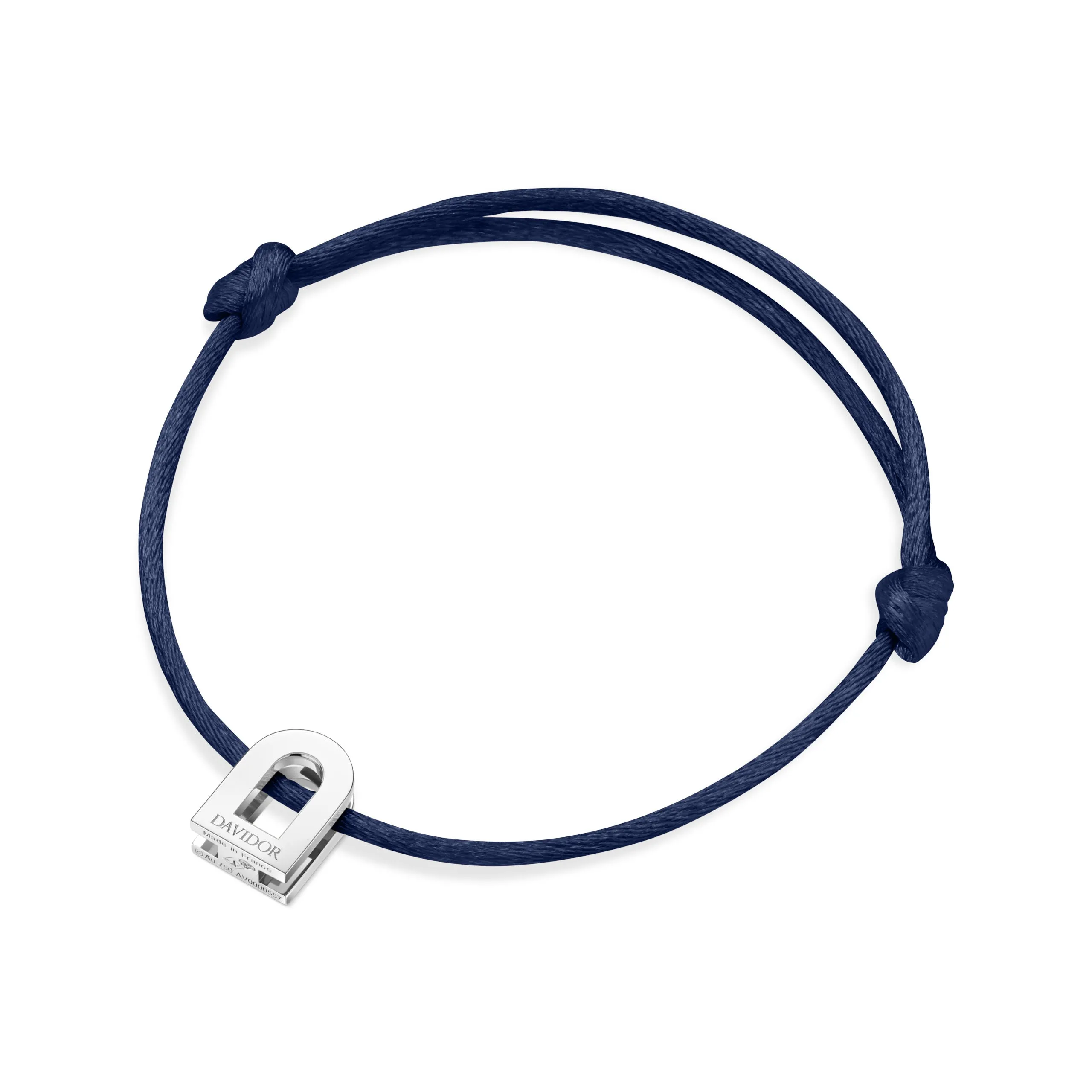 L'Arc Voyage Charm PM, Platinum on Silk Cord Bracelet