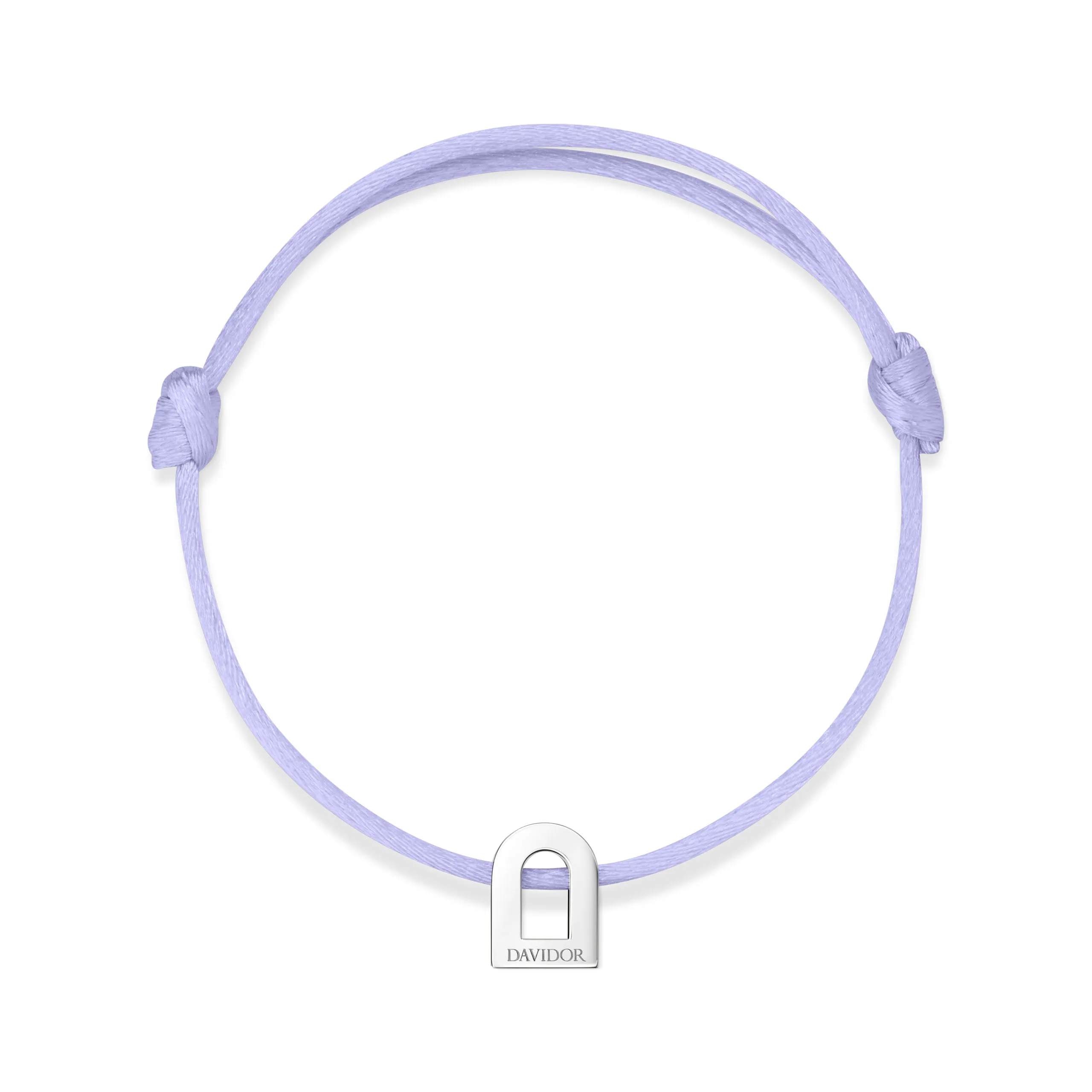 L'Arc Voyage Charm PM, Platinum on Silk Cord Bracelet