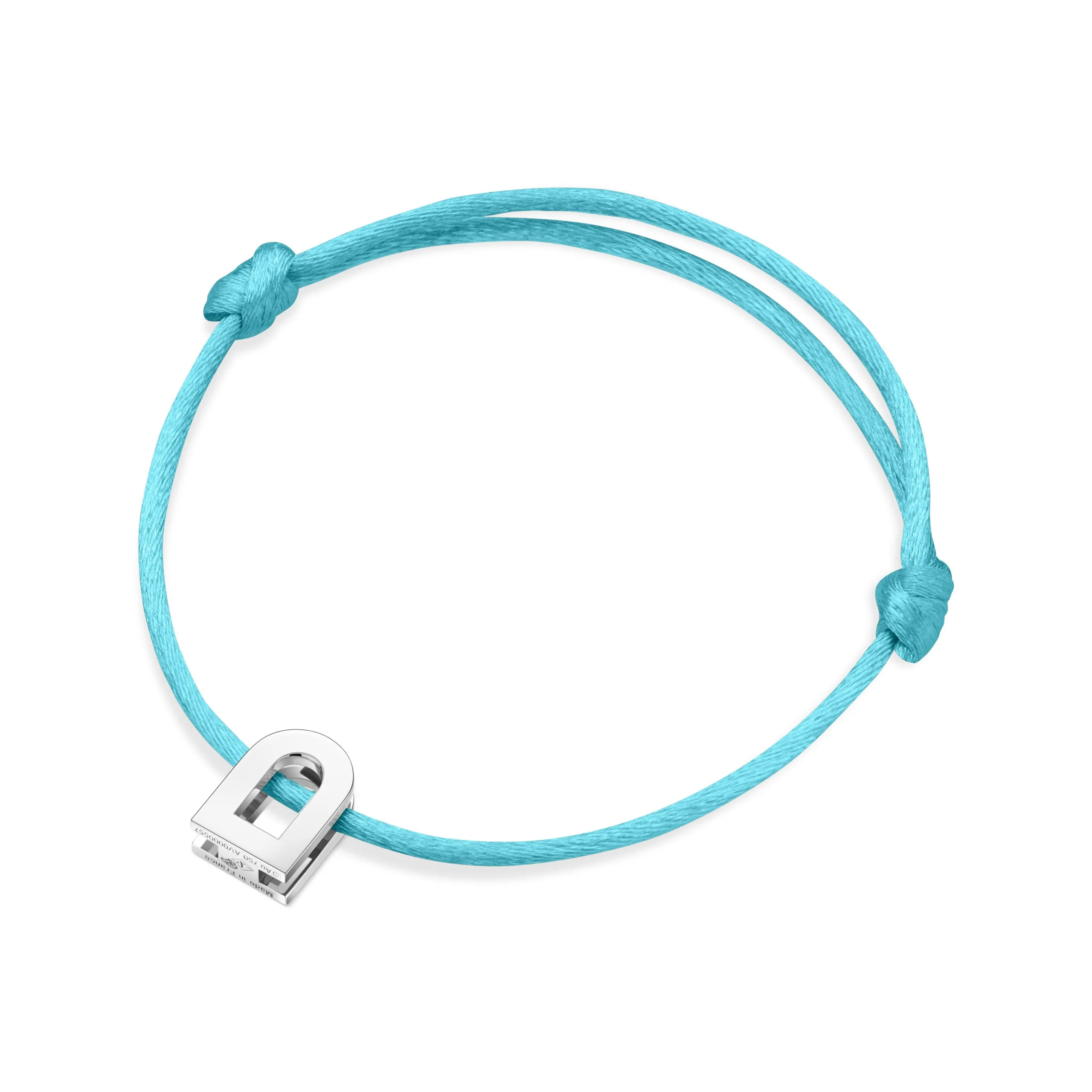 L'Arc Voyage Charm PM, Platinum on Silk Cord Bracelet